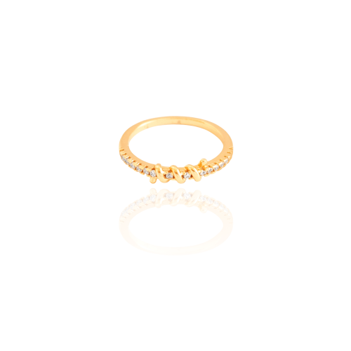 Anel Arame Cristal Cravejado Tamanho 20 Banhado a Ouro 18K