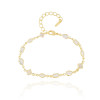 Pulseira Zircônias Diversas Cristal Banhado a Ouro 18K