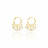 Brinco Argola Pérolas Penduradas Banhado a Ouro 18K