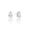 Brinco Gota 8x12  Cristal Ródio Branco