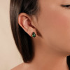 Brinco Gota Esmeralda 8x12 Banhado a Ouro 18K