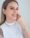 Gargantilha Veneziana com Redondo Liso Ródio Branco