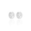 Brinco Argola Abaulada Lisa 2 cm Ródio Branco