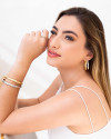 Anel Ajustável Liso Tamanho G Banhado a Ouro 18K