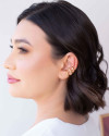 Piercing Três Filetes Lisos Banhado a Ouro 18K
