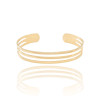 Bracelete Vazado Três Filetes Lisos 1 cm Banhado a Ouro 18K