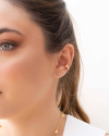 Piercing Liso Achatado Banhado a Ouro 18K