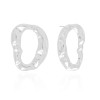 Brinco Orgânico Vazado Ródio Branco