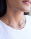 Choker Elos 3x9 mm Ródio Branco