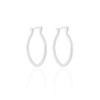 Brinco Argola Elíptico Fecho Italiano 2.8 cm Ródio Branco