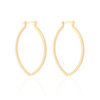 Brinco Argola Fecho Italiano Reta Elíptico Lisa 4.4cm Banhado a Ouro 18K