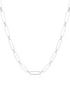 Choker Elos Ovais 5 mm Ródio Branco