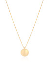 Gargantilha Veneziana com Pingente Redondo Liso Banhado a Ouro 18K - 45 cm