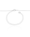 Gargantilha Veneziana com Pingente Redondo Liso Ródio Branco - 45 cm
