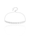 Pulseira Bolas Achatadas com Fecho Gravata Ródio Branco
