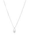 Choker Veneziana com Pingente Oval Liso Ródio Branco