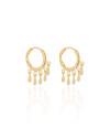 Brinco Argola Click com Gotas Lisas 2.5 cm Banhado a Ouro 18K