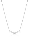 Gargantilha Veneziana Pingente Ondulado Ródio Branco - 40 cm