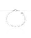 Gargantilha Veneziana Pingente Ondulado Ródio Branco - 50 cm