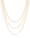 Gargantilha Tripla Elos Banhado a Ouro 18K - 35 cm
