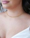Gargantilhas Elos Trabalhados Banhado a Ouro 18K - 45 cm