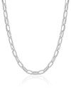 Choker Elos Ovais Lisos Ródio Branco