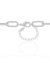 Gargantilha Elos Ovais 8 mm Ródio Branco - 45 cm
