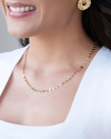 Gargantilha Plaquinhas Redondas 4 mm Banhado a Ouro 18K