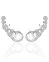 Ear Cuff Bolas Achatadas Ródio Branco