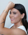 Piercing Detalhado Liso Banhado a Ouro 18K
