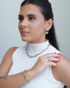 Gargantilha Elos Ovais 9 mm Ródio Branco