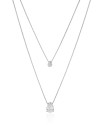 Gargantilha Dupla Veneziana Gota Lisa Cristal Ródio Branco