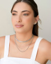 Gargantilha Elos 3 mm Ródio Branco