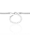 Gargantilha Malha Morango 3 mm Ródio Branco