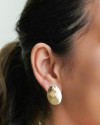 Brinco Oval Liso Banhado a Ouro 18K