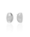 Brinco Oval Liso Ródio Branco
