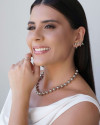 Choker Bolas Lisas 10 mm Ródio Branco