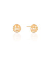 Brinco Meia Bola Tela 1.2 cm Banhado a Ouro 18K