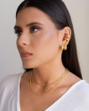 Gargantilha Veneziana Bolinhas Lisas Banhado a Ouro 18K - 45 cm