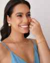 Brinco Argola Abaulada Lisa 2.3 cm Banhado a Ouro 18K