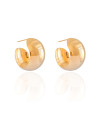 Brinco Argola Abaulada Lisa 2.3 cm Banhado a Ouro 18K