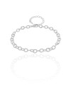 Pulseira Elos Ovais 5 mm Ródio Branco