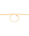 Gargantilha Malha Fita 3 mm Banhado a Ouro 18K - 40 cm