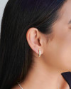 Ear Hook Cravejado 1.9 cm Cristal Banhado a Ouro 18K