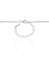 Gargantilha Elos Retos 2 mm Ródio Branco - 45 cm