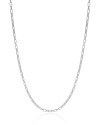 Gargantilha Elos Retos 2 mm Ródio Branco - 45 cm