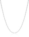 Gargantilha Elos Ovais 3 mm Ródio Branco - 45 cm