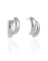 Brinco Filetes Tubo Liso 2.9 cm Ródio Branco