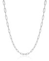 Gargantilha Elos Ovais 4 mm Ródio Branco - 40 cm