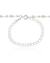 Choker Pérolas e Bolinhas Ródio Branco - 33 cm